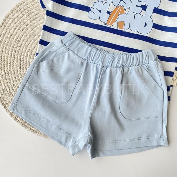 Sunset Baskılı Çizgili Ve Şapkalı 3’Lü Takım 18-24 AY