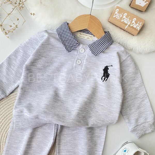 Polo Nakışlı Yaka Detaylı Eşofman Takımı