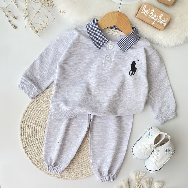 Polo Nakışlı Yaka Detaylı Eşofman Takımı