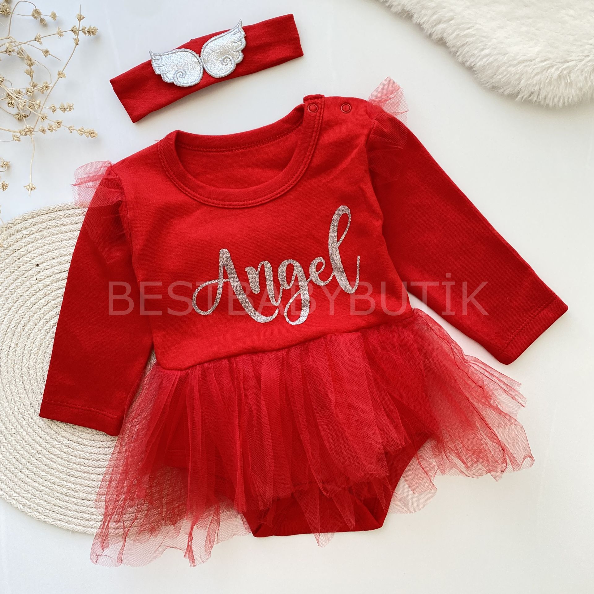 ANGEL KANAT DETAYLI ROMPER TÜTÜ ELBİSE
