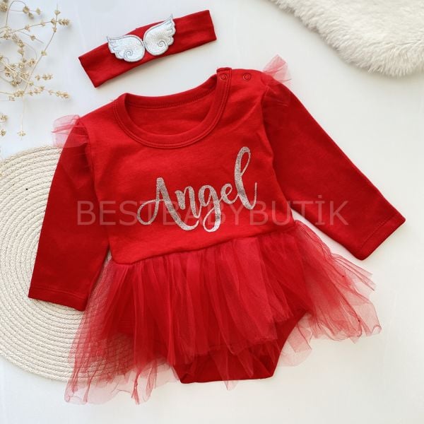 ANGEL KANAT DETAYLI ROMPER TÜTÜ ELBİSE