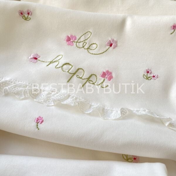 YENİ SEZON BE HAPPY FİSTO DETAYLI ÇİÇEK İŞLEMELİ 10 PARÇA HASTANE ÇIKIŞI SETİ