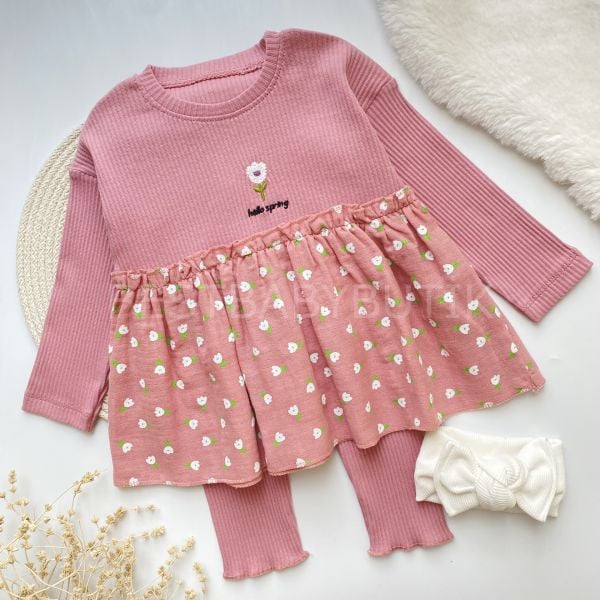 FLOWERS LALELİ MÜSLİN ROBALI TAYTLI 2’Lİ TAKIM