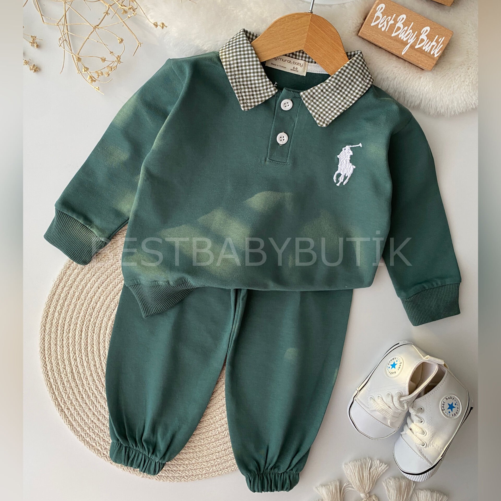 Polo Nakışlı Yaka Detaylı Eşofman Takımı