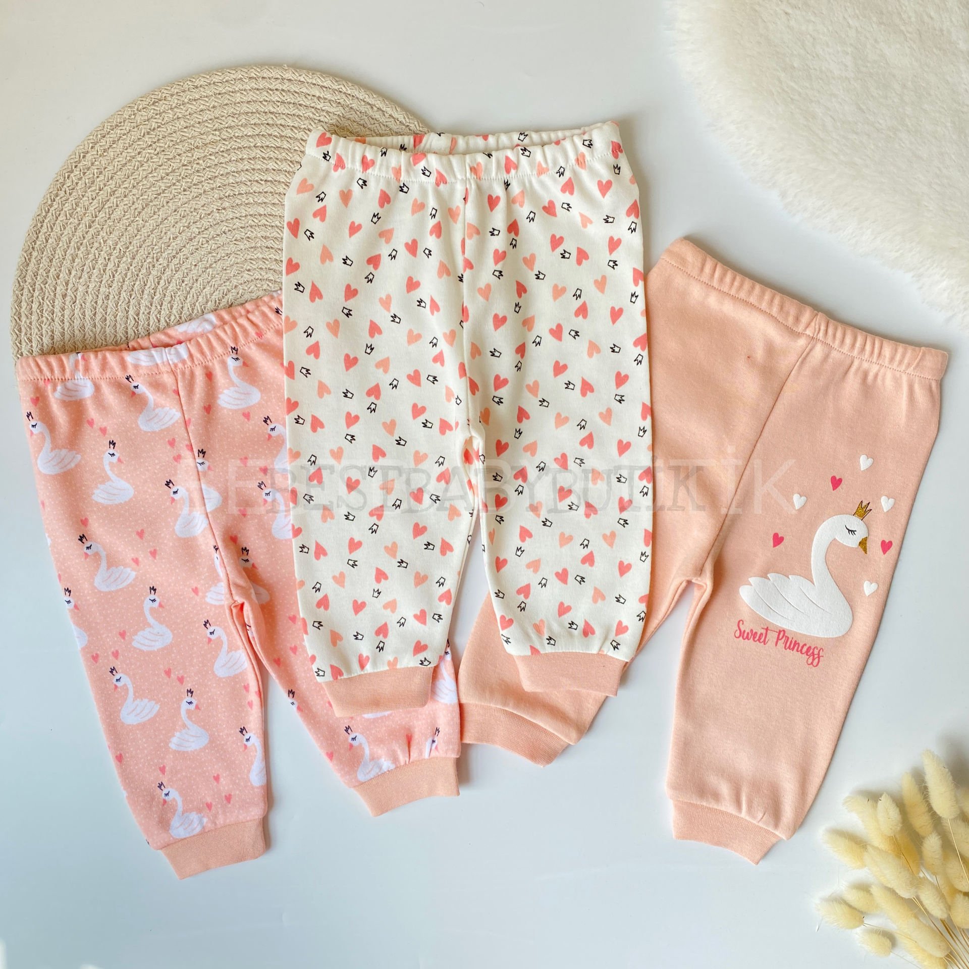 SWEET PRİNCESS KUĞU DETAYLI 3’LÜ PİJAMA ALT