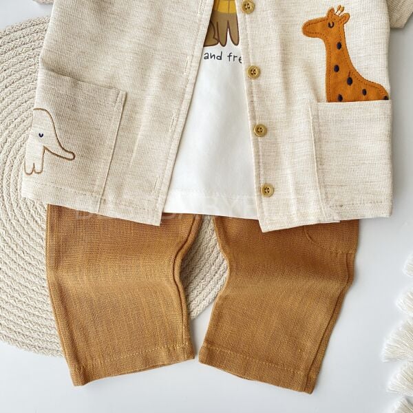 Safari Keten Gömlekli 3’Lü Takım 18-24 AY