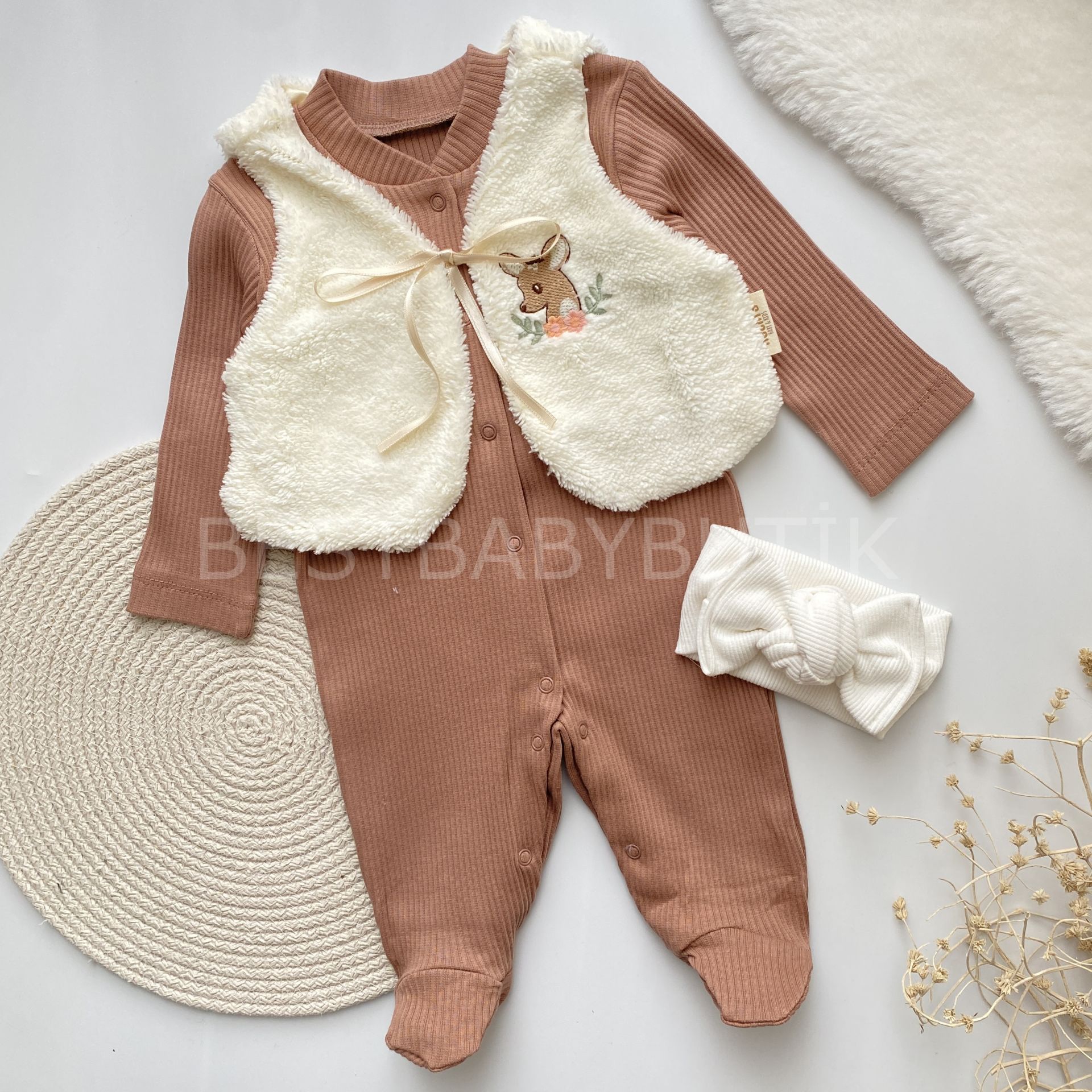 PONNY PELUŞ YELEKLİ TULUM