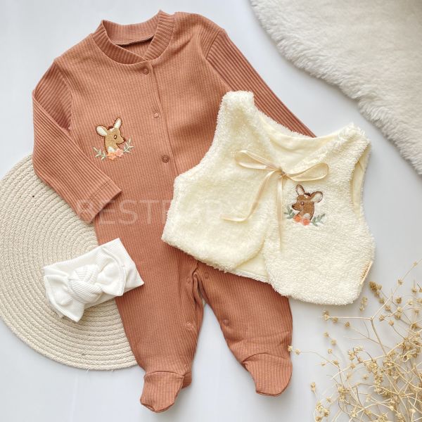 PONNY PELUŞ YELEKLİ TULUM
