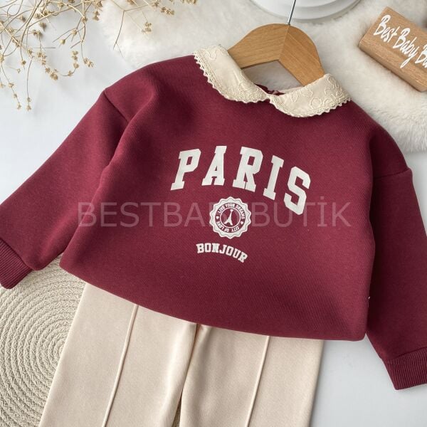 Paris Bebe Yakalı Bol Paça Şardonlu 2’Li Takım