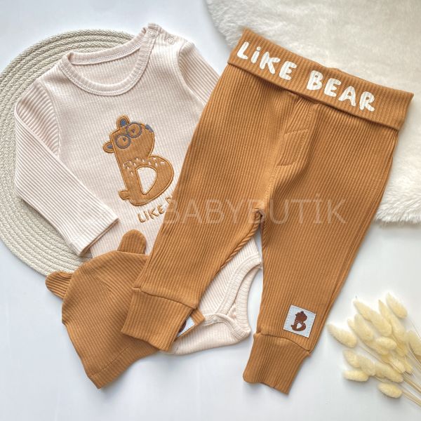 LİKE BEAR KULAK ŞAPKALI KAŞKORSE 3’LÜ TAKIM