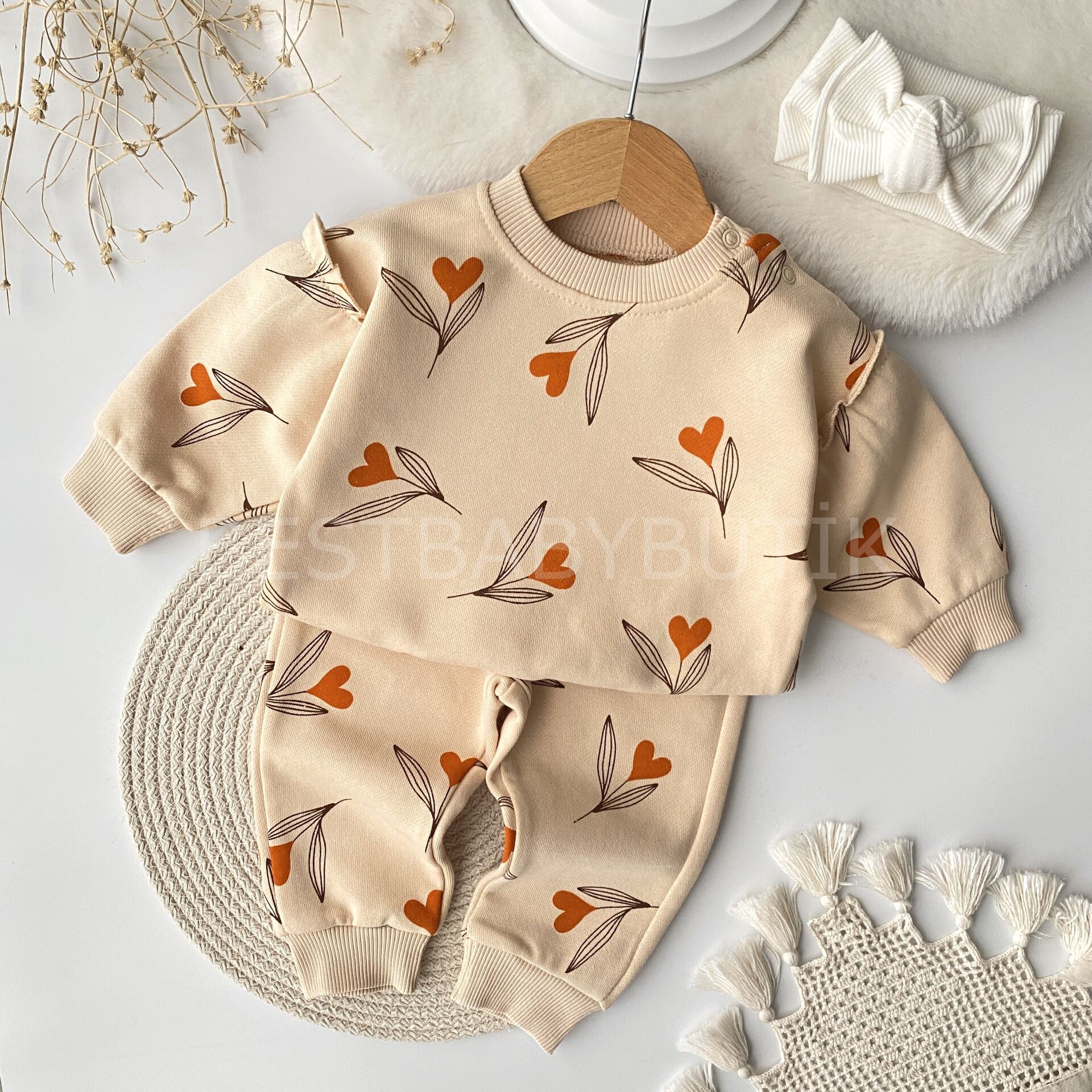 Laleli Balon Kol 2’Li Alt Üst Takım