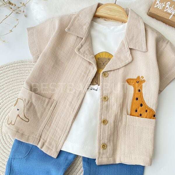 Safari Müslin Gömlekli 3’Lü Takım 12-18 AY