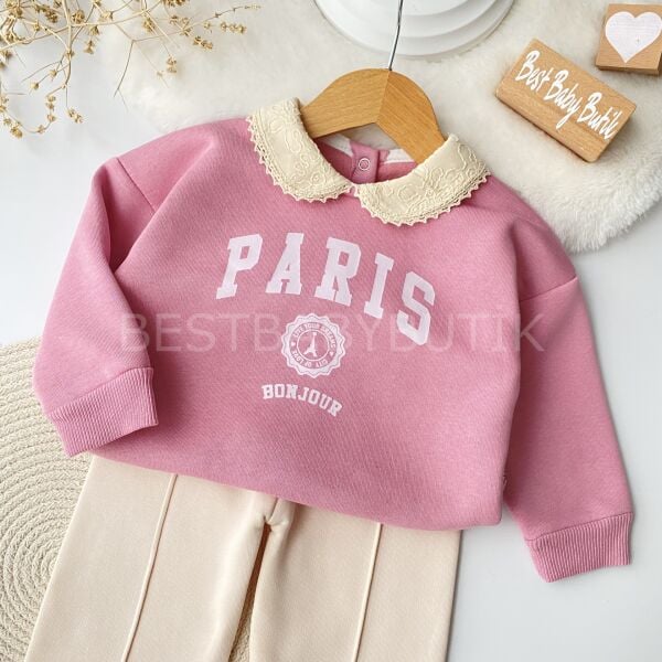 Paris Bebe Yakalı Bol Paça Şardonlu 2’Li Takım