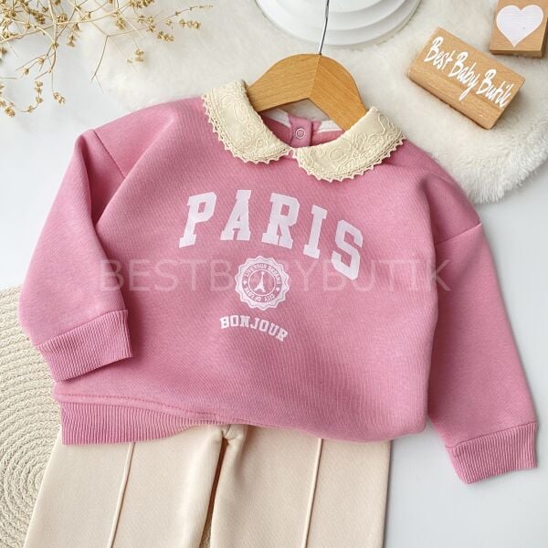 Paris Bebe Yakalı Bol Paça Şardonlu 2’Li Takım