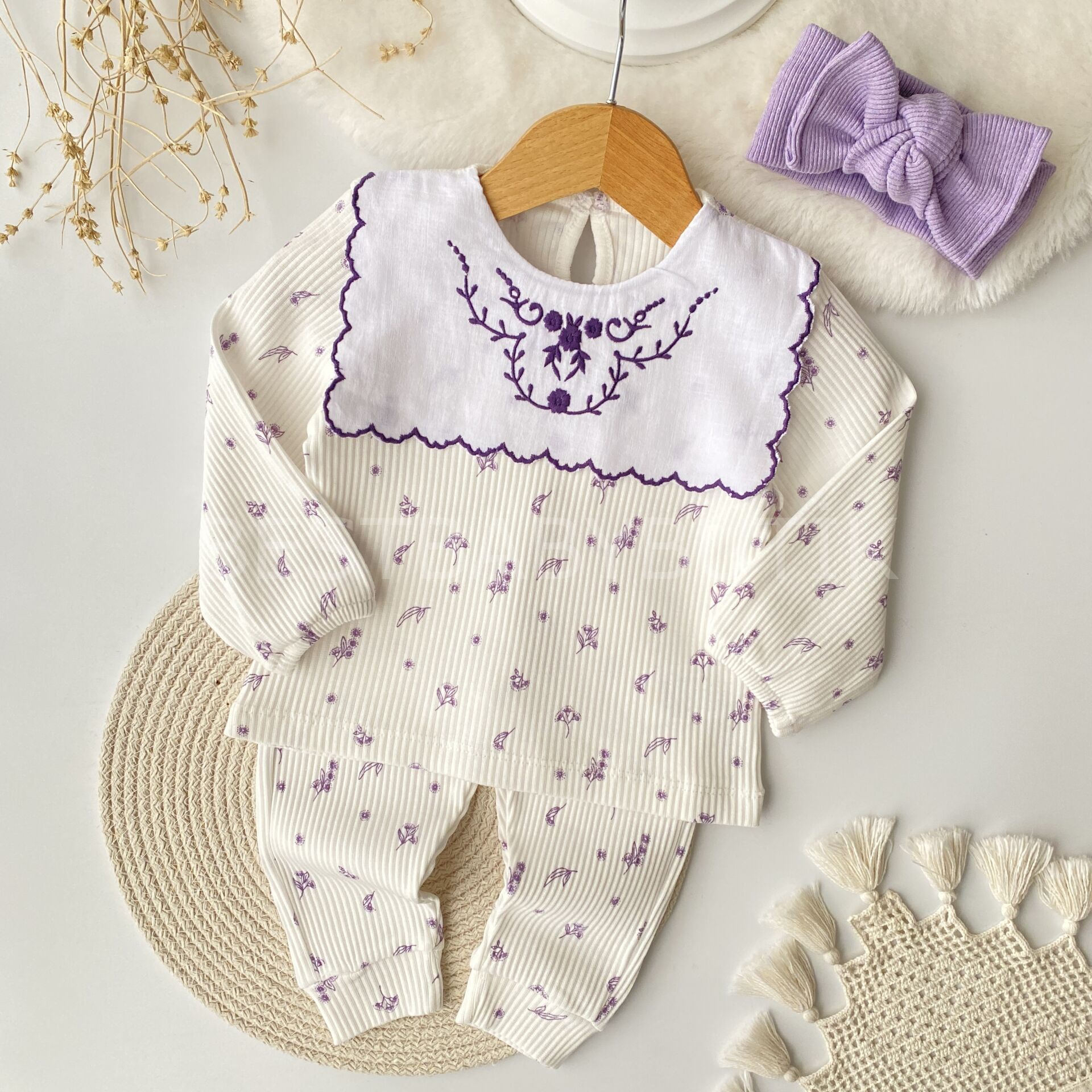 Dream Flowers Yaka Detaylı 2’Li Takım