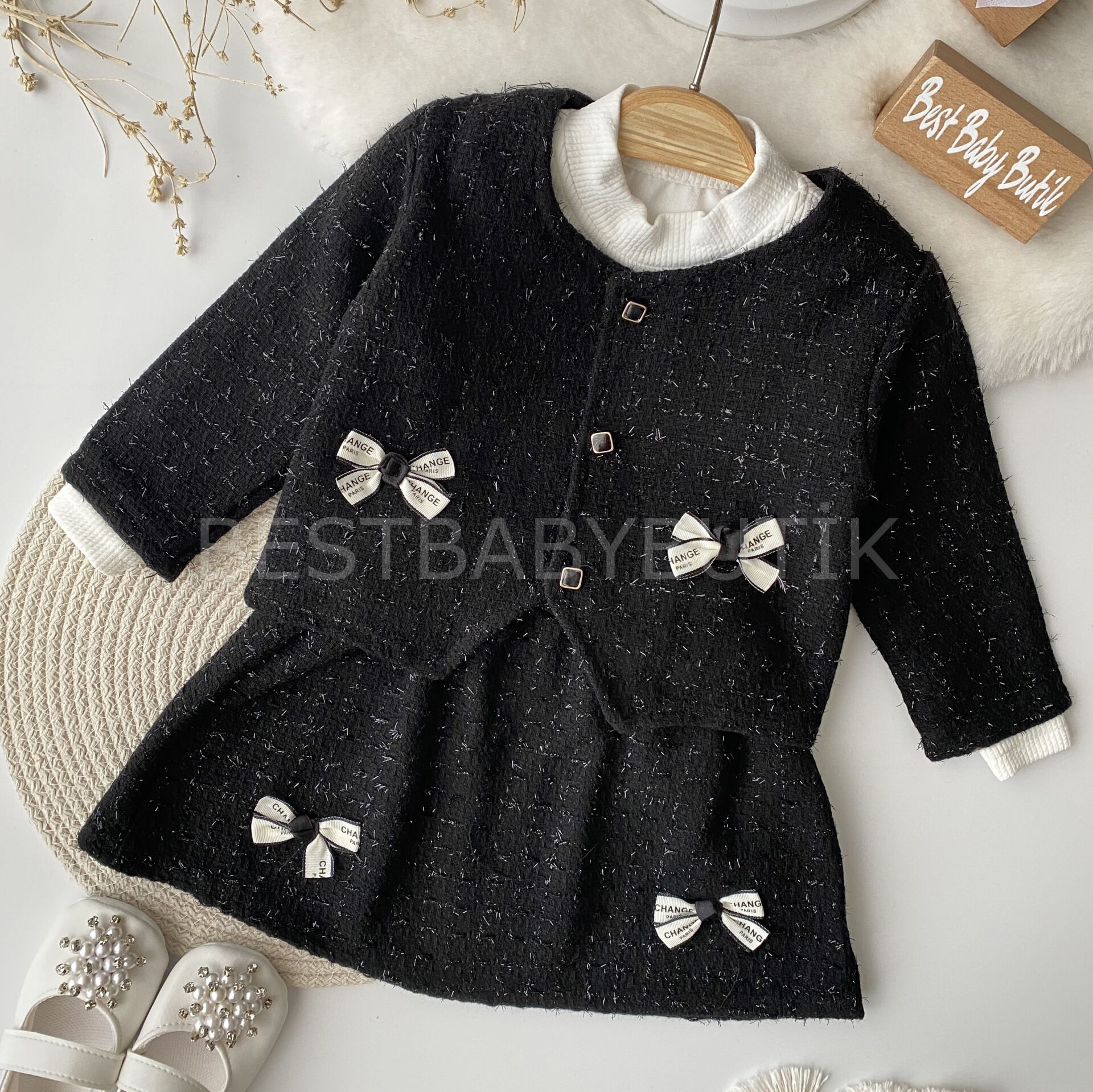 Paris Change Tüvit Ceket Ve Etekli Takım