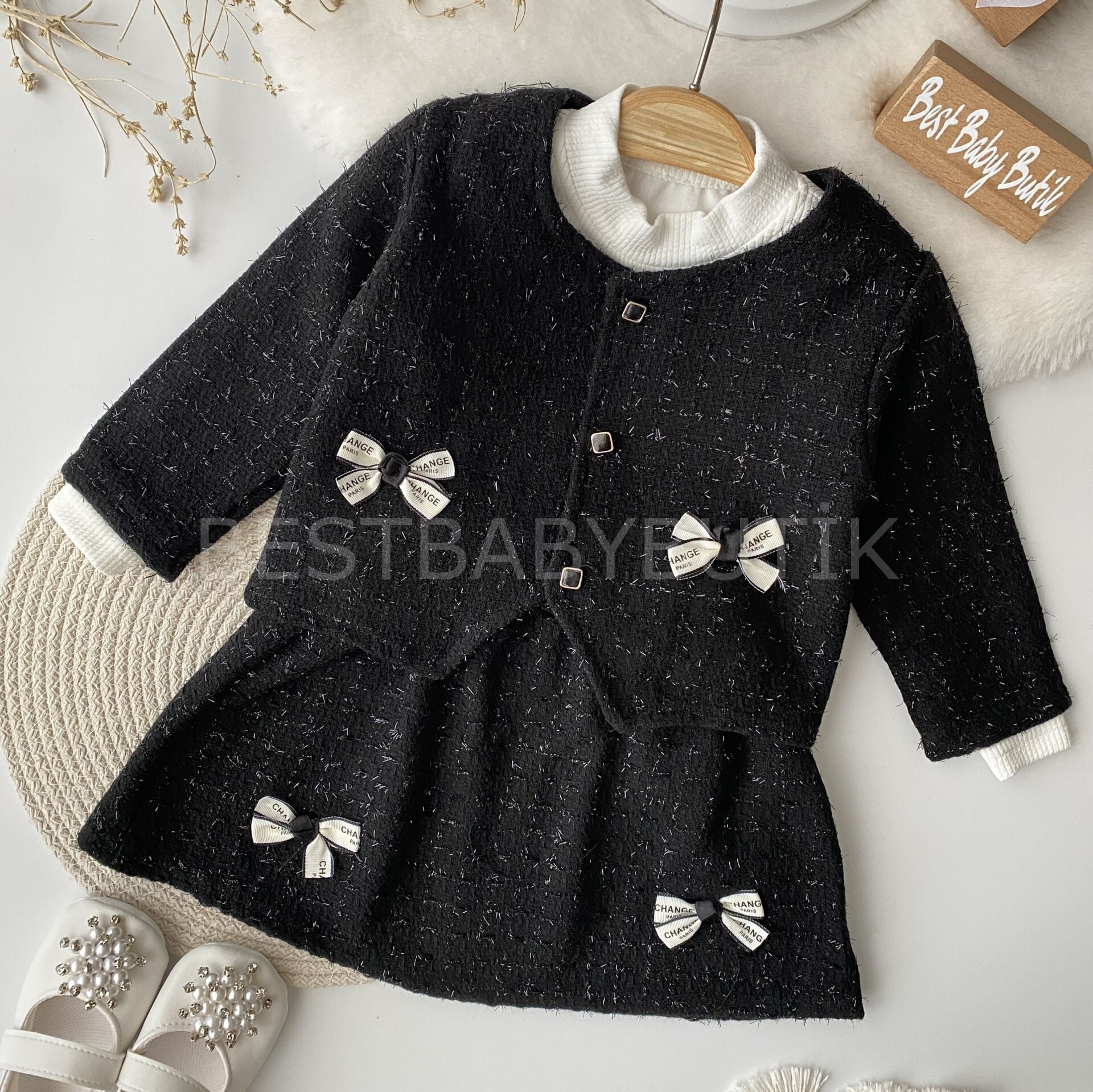 Paris Change Tüvit Ceket Ve Etekli Şanel Takım 9 AY