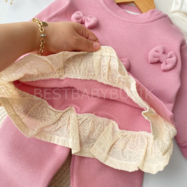 Kurdaleli Fırfır Gömlek Görünümlü Şardonlu 2’Li Takım