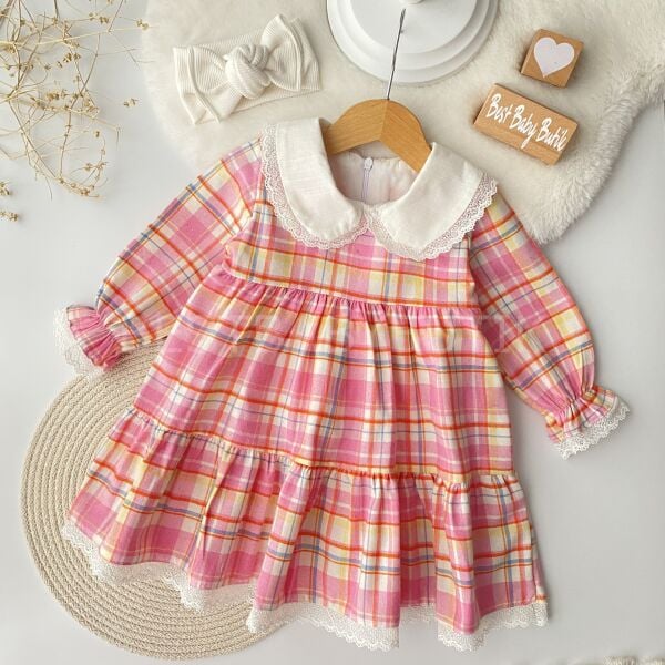 Liya Pötikare Bebe Yaka Katlı Elbise