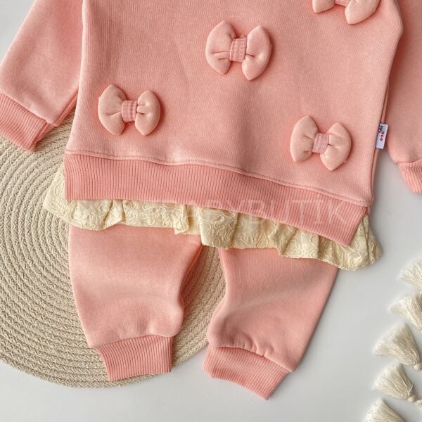 Kurdaleli Fırfır Gömlek Görünümlü Şardonlu 2’Li Takım 18-24 AY