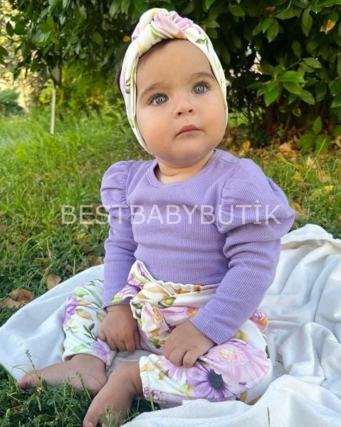 ZENNA ÇİÇEKLİ BALON KOL DETAYLI 3'LÜ TAKIM