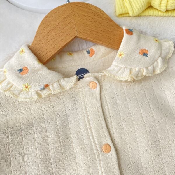 Çilek Bebe Yakalı Fırfırlı İspanyol Paça 2’Li Takım