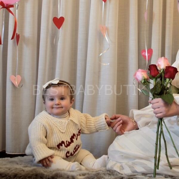 Mamas Cutie Nakışlı Fisto Yakalı Triko Kot Pantolonlu Takım