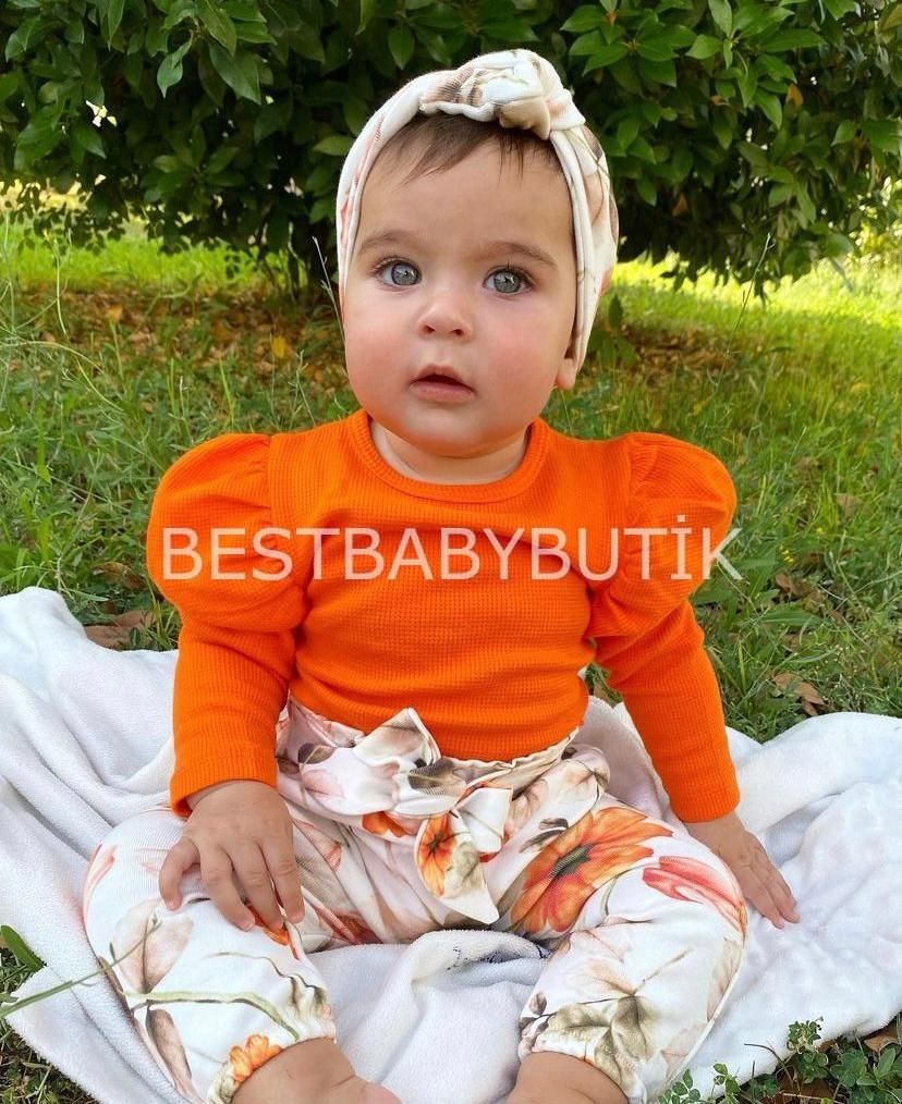 ZENNA ÇİÇEKLİ BALON KOL DETAYLI 3'LÜ TAKIM