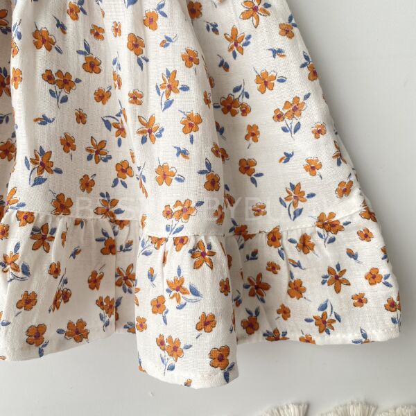 Mine Çıtır Çiçekli Müslin Elbise (Bandanalı) 18-24 AY