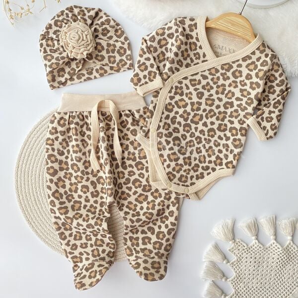 Leopar Desenli Zıbınlı 3’Lü Takım