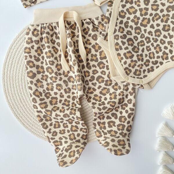 Leopar Desenli Zıbınlı 3’Lü Takım