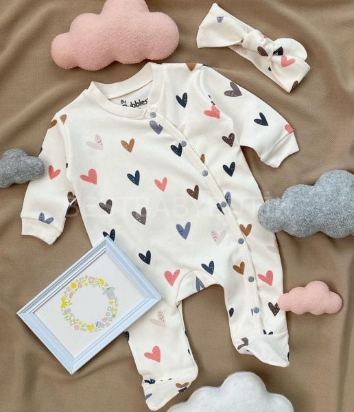 RENKLİ KALP DETAYLI BANDANALI TULUM