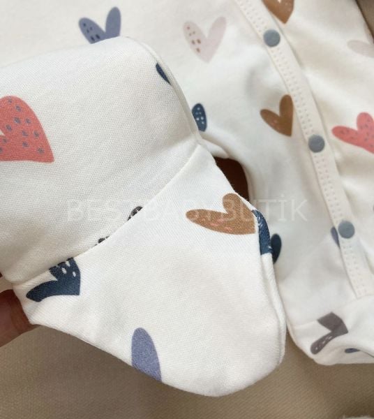 RENKLİ KALP DETAYLI BANDANALI TULUM