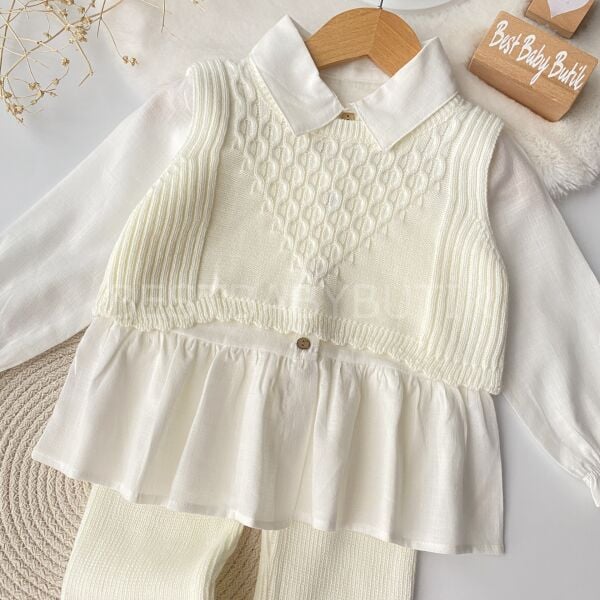 Mina Triko Crop Süveterli 3’Lü Takım