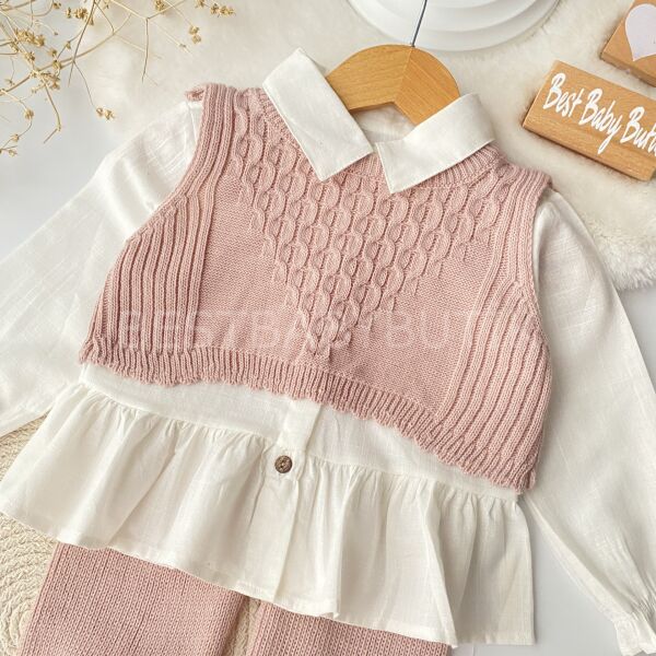 Mina Triko Crop Süveterli 3’Lü Takım 24 AY