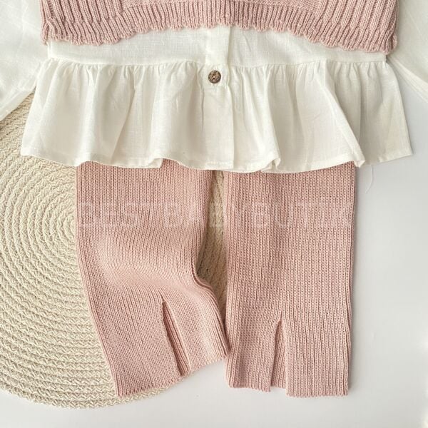 Mina Triko Crop Süveterli 3’Lü Takım