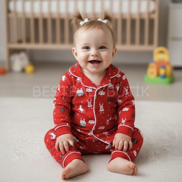 Kardan Adam Temalı Pijama Takımı