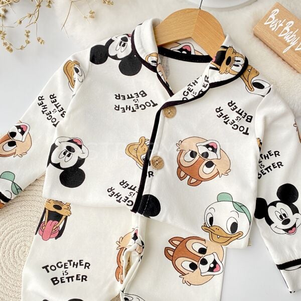 Mickey Muase Gömlek Yaka Pijama Takımı