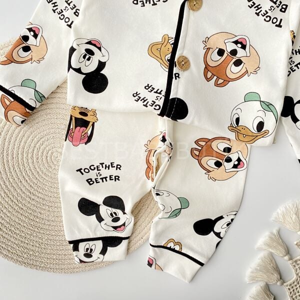 Mickey Muase Gömlek Yaka Pijama Takımı