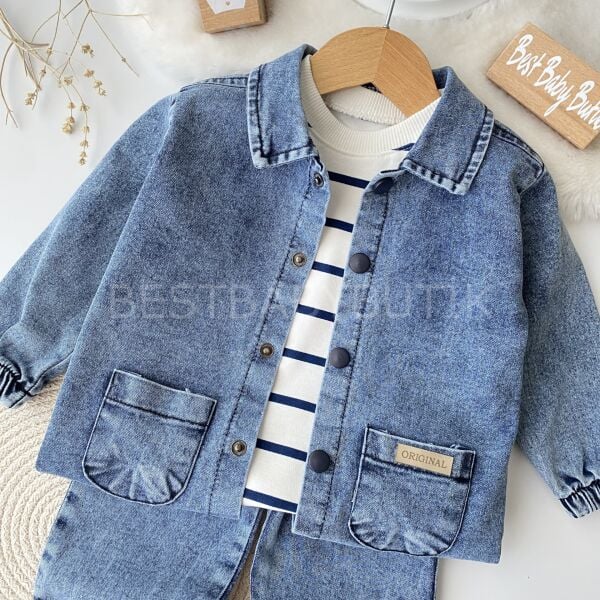 Foya Çizgi Badili Cepli 3’Lü  Kot Takım