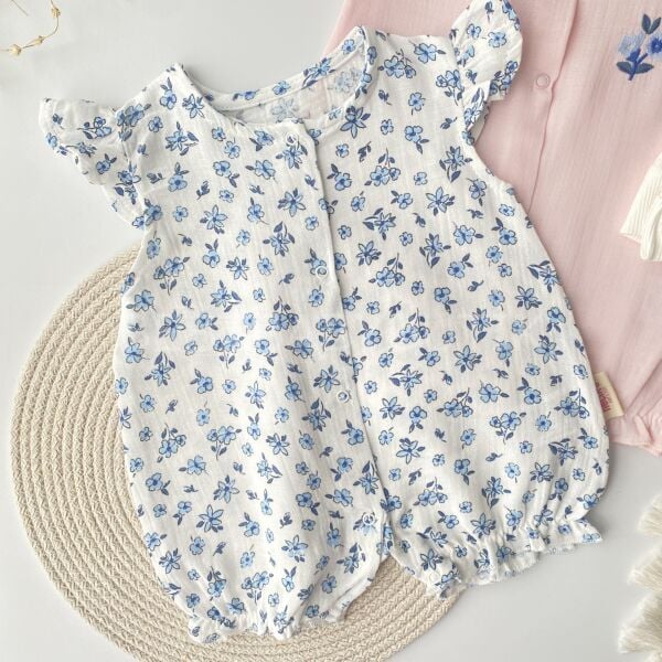 Mine Çıtır Çiçekli Müslin 2’Li Barbatöz Tulum 3-6 AY