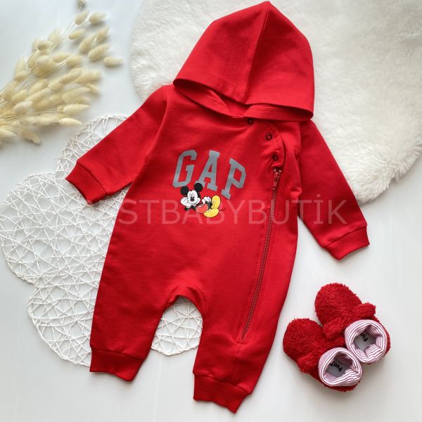 GAP YAZI MASKILI MİCKEY MAUSE KAPŞONLU TULUM