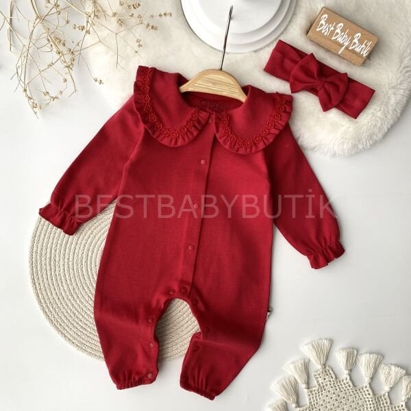 Lovely Premium Bebe Yaka Bandanalı Tulum