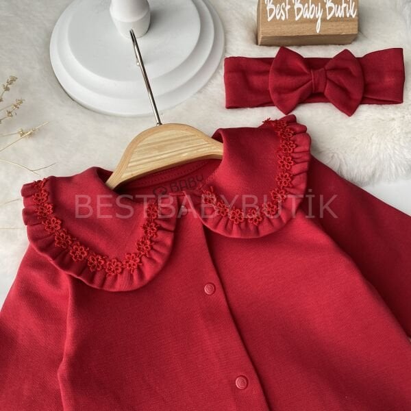 Lovely Premium Bebe Yaka Bandanalı Tulum